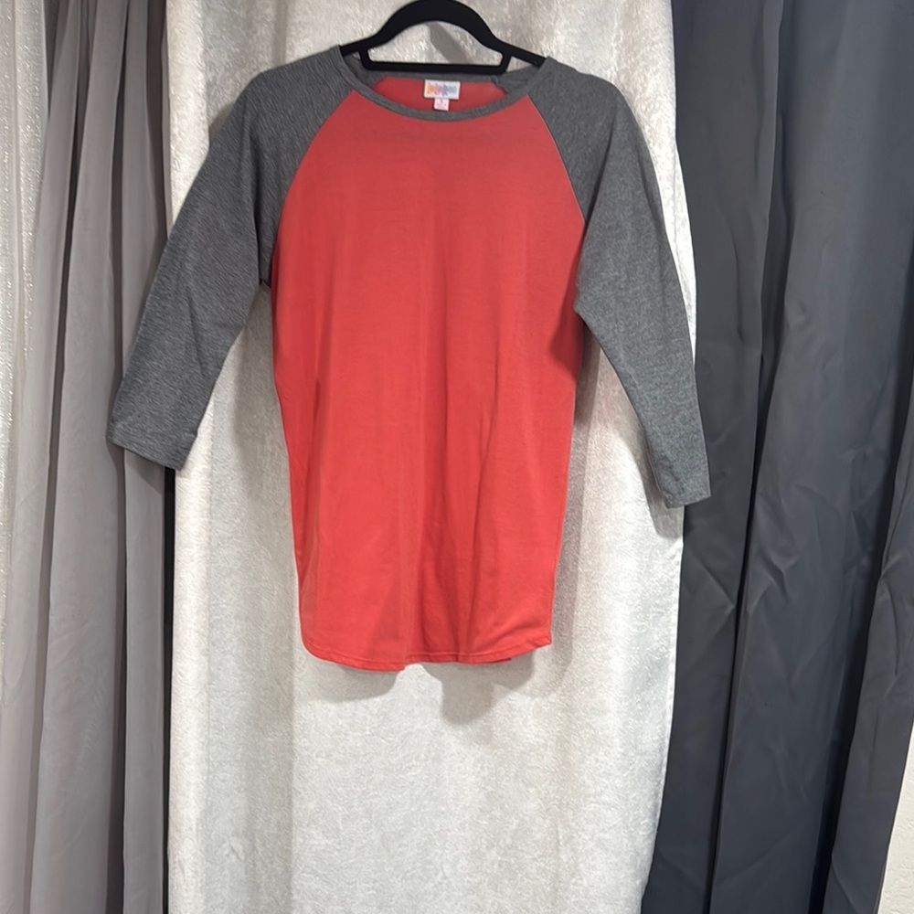 LuLaRoe Red Top with Gray Trim